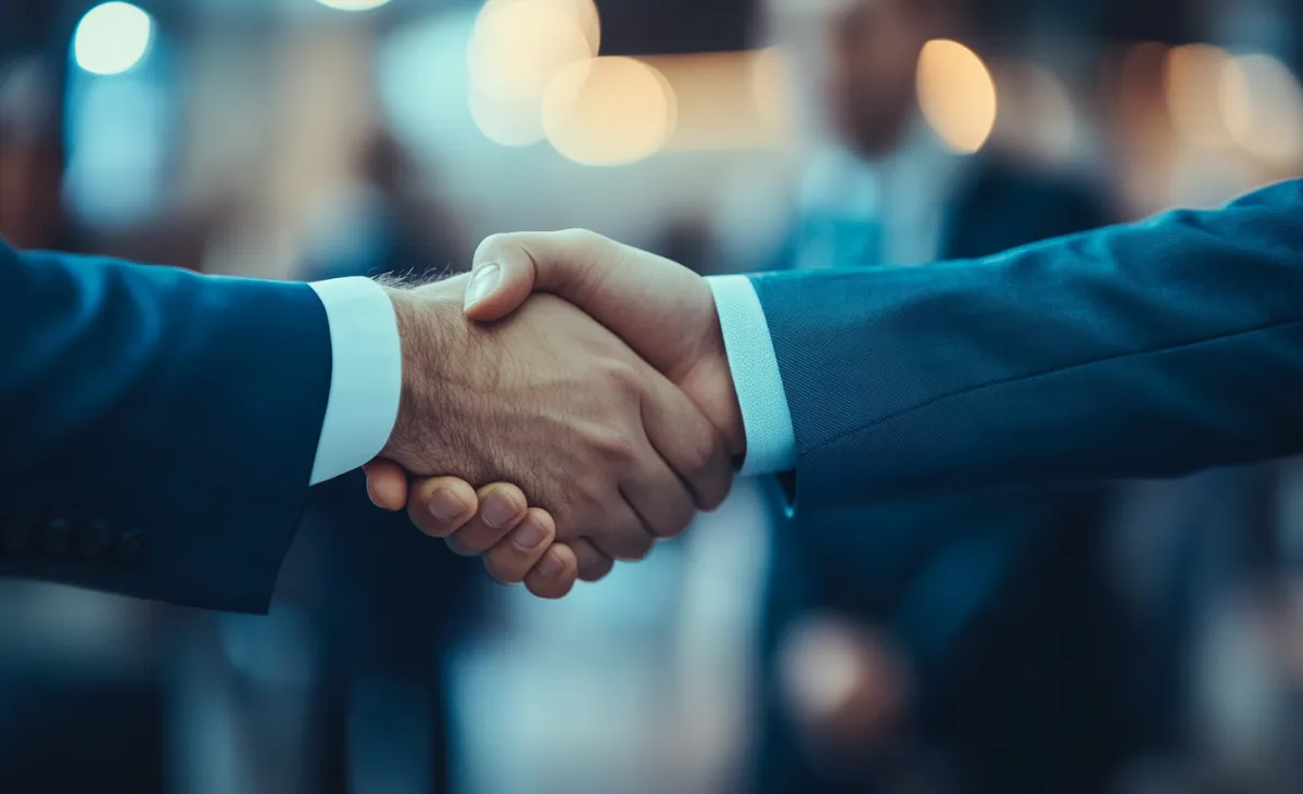 Partnerschaftsabschluss im Büro